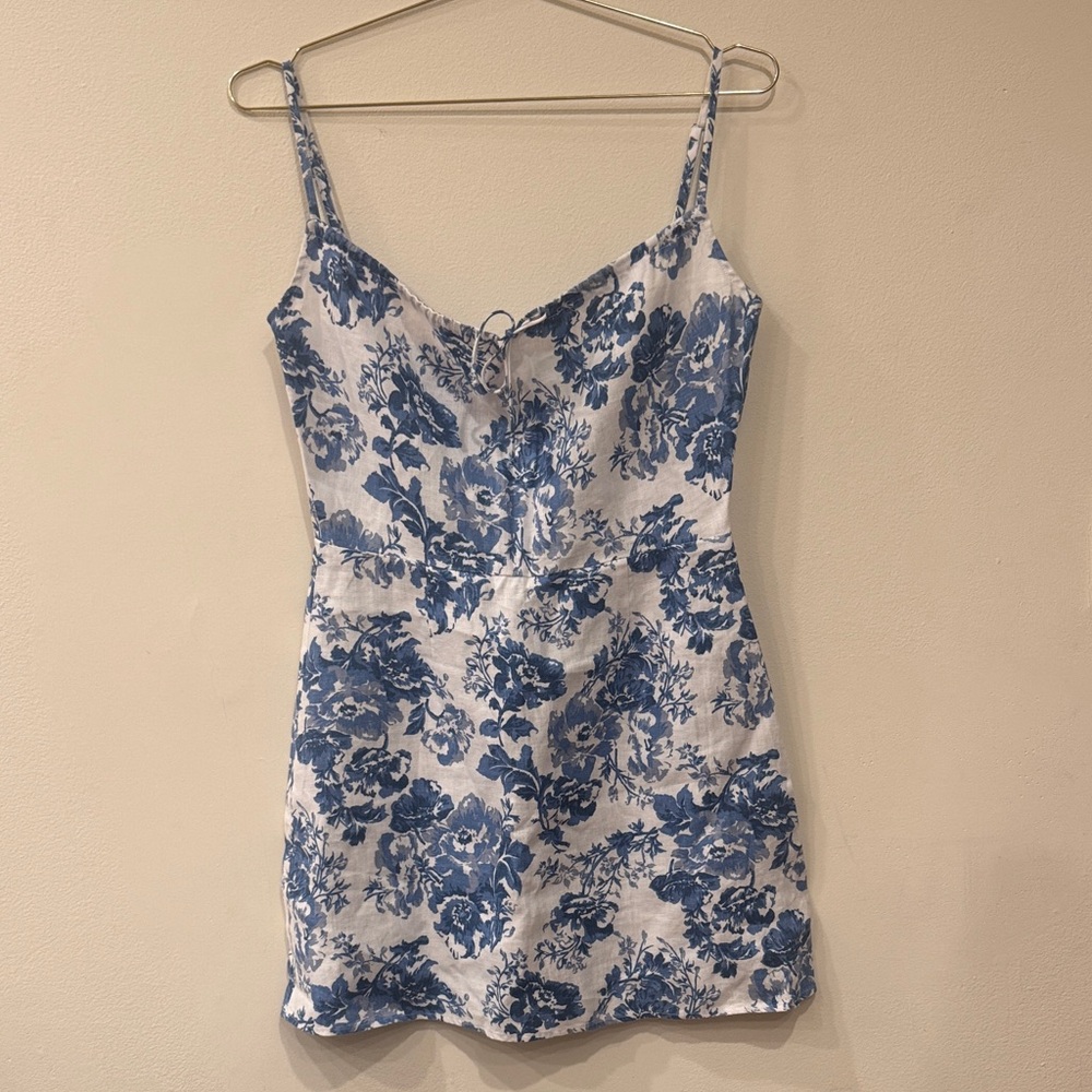 Reformation Blue and White Floral Mini Dress